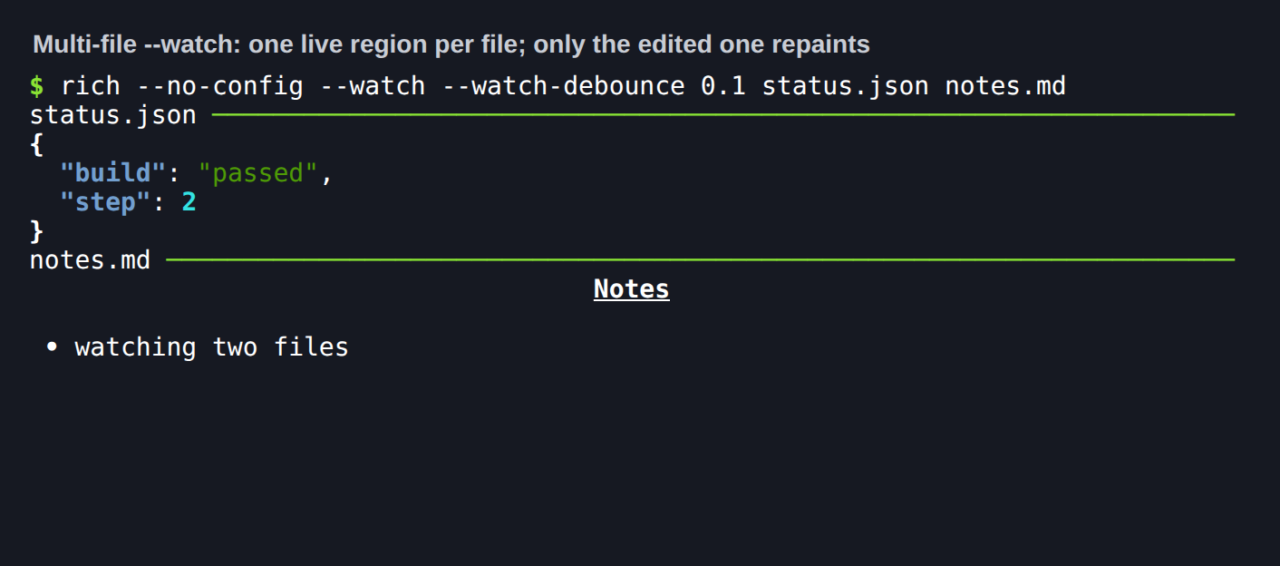 Two files watched in Live regions