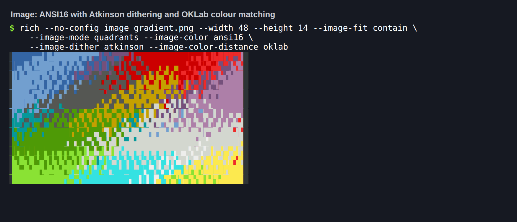 ANSI16 with Atkinson and OKLab