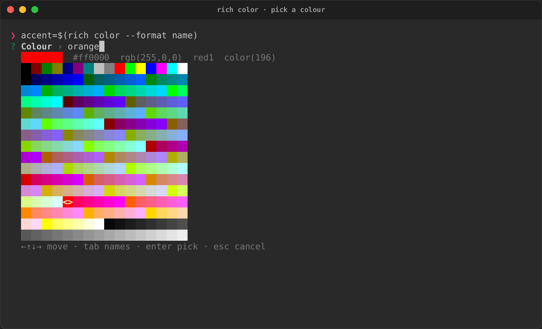 The 256 palette