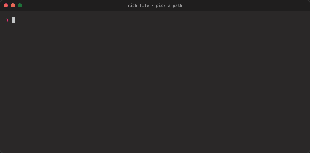 rich file browsing a project and picking a file