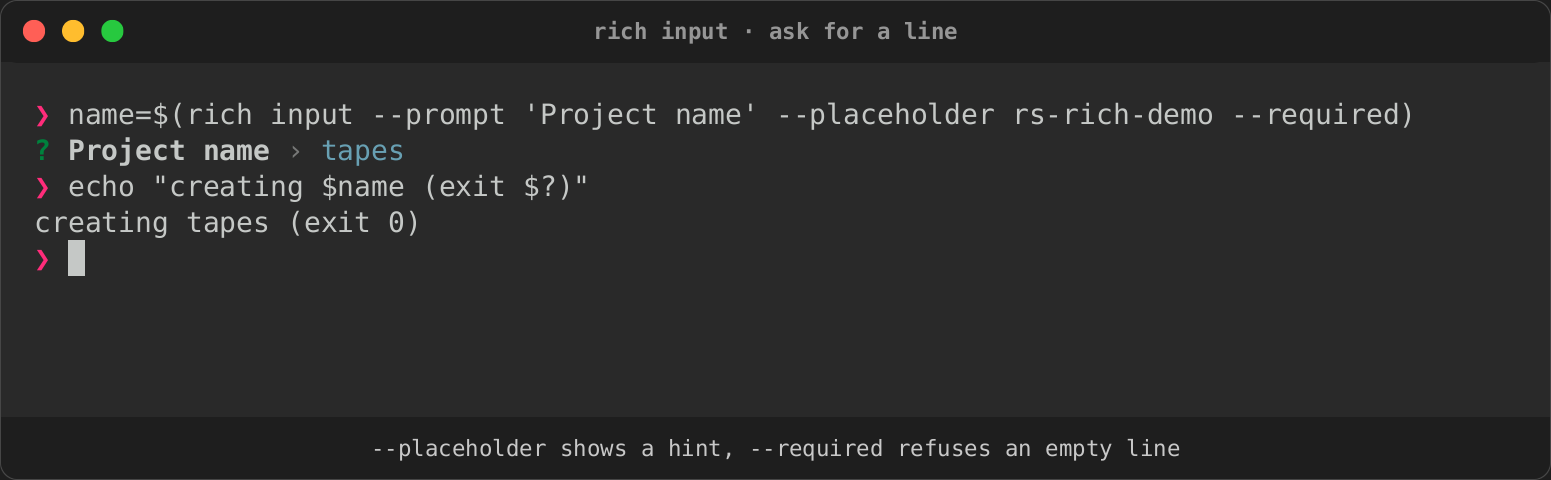 The answer echoed by the script