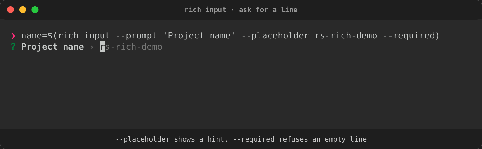The prompt with its placeholder