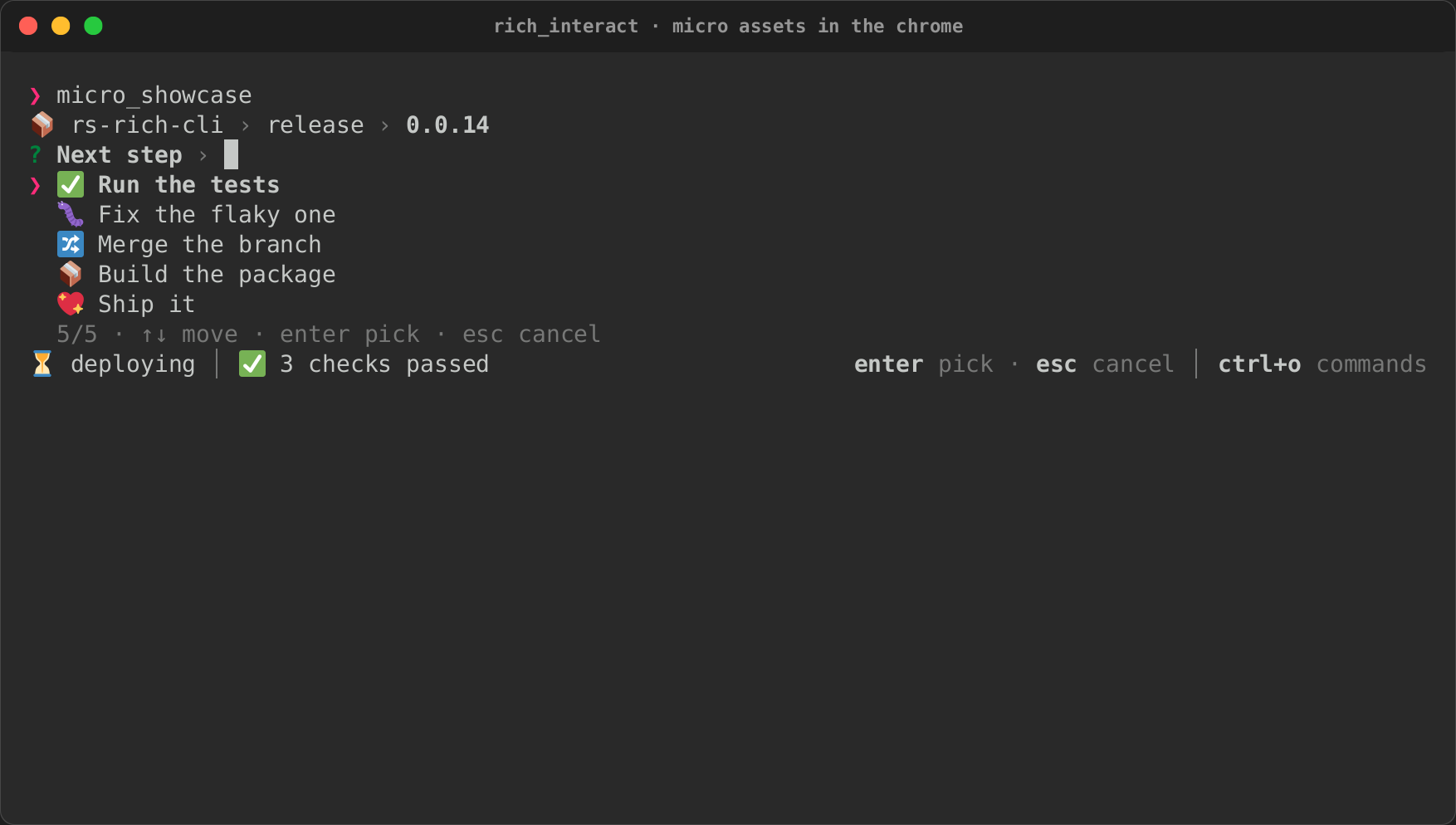 micro assets in the status bar, breadcrumbs and rows