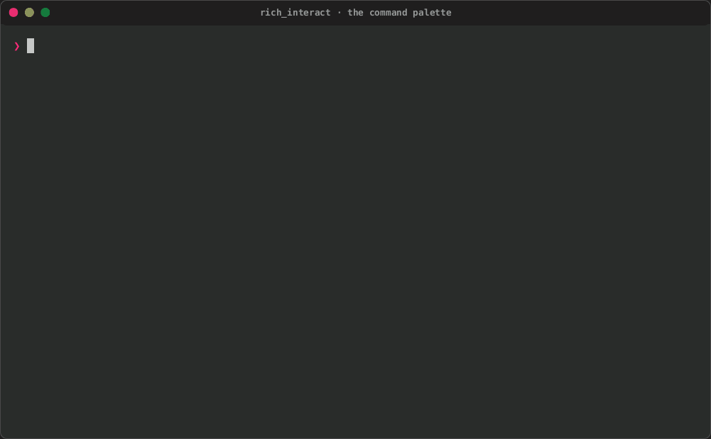The command palette over a file list, searched and run