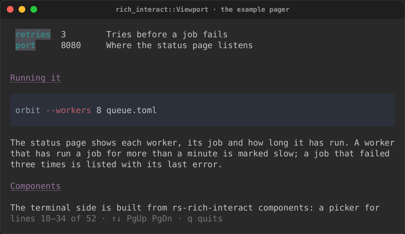 A Markdown file paged in a viewport
