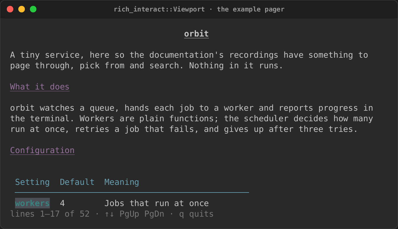 The top of the README